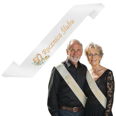 xx szarfa 50 rocznica slubu kolor