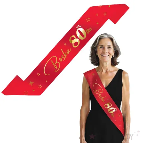 xx szarfa boska 80 czerwony