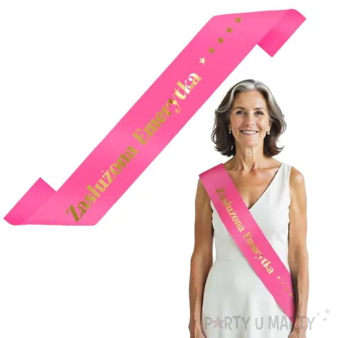 xx szarfa zasluzona emerytka gwiazdki fuksja