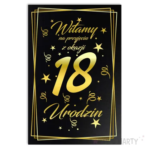 xx tabl powital 18 urodziny czarny hdf