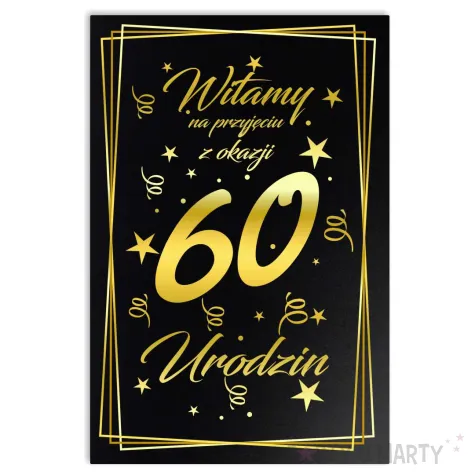 xx tabl powital 60 urodziny czarny hdf