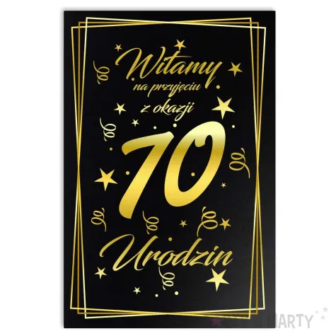 xx tabl powital 70 urodziny czarny hdf