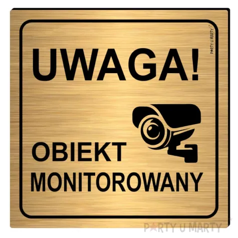 xx tabliczka informacyjna uwaga obiekt monitorowany