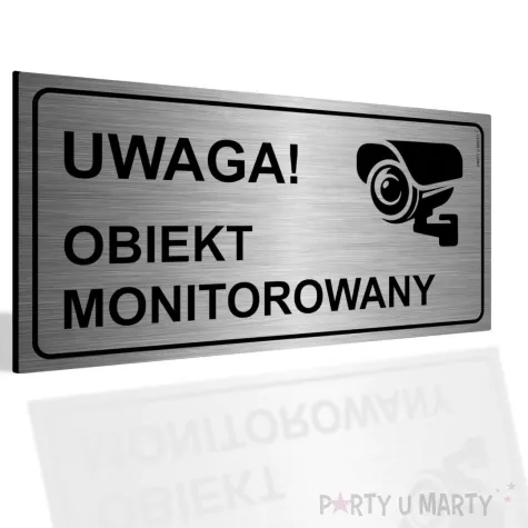 xx tabliczka informacyjna uwaga obiekt monitorowany