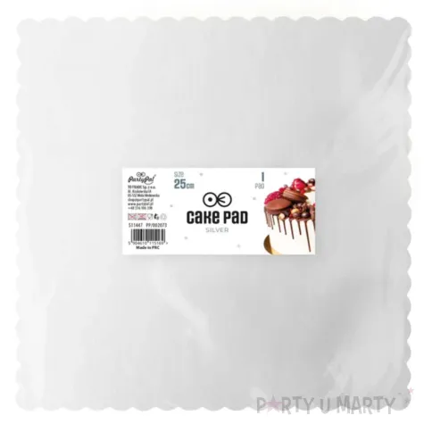 xx tacka do babeczek kwadratowa srebrna 20cm 1szt