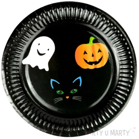 xx talerzyki na halloween duszek kot i dynia