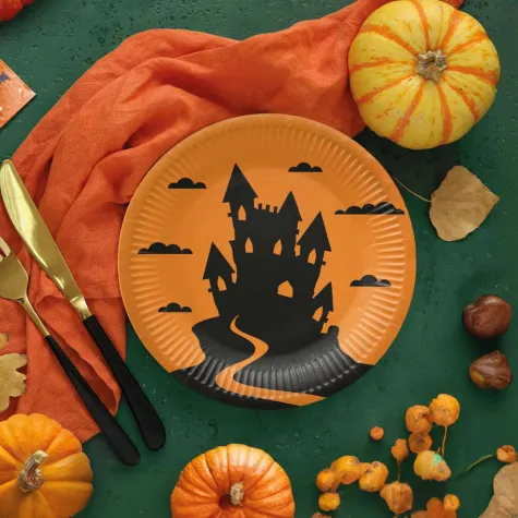 xx talerzyki nawiedzony dom na halloween 23 cm