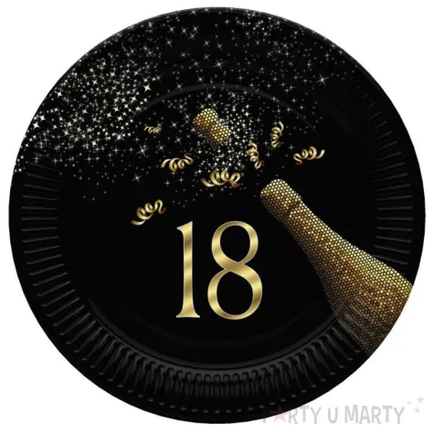 xx talerzyki pap r 227 mm 8 szt nr chlopak cyfry dziewczyna set 18th golden champagne urodz