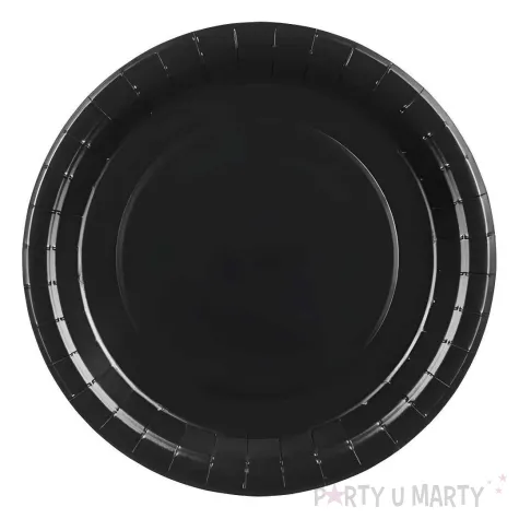 xx talerzyki papierowe czarny 18cm 1 op 6 szt