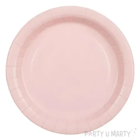 xx talerzyki papierowe jasny rozowy 23cm 1 op 6 szt