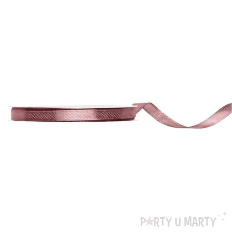 xx tasiemka satynowa ciemny brudny roz 6mm 25m