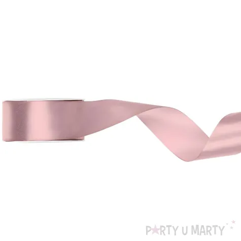 xx tasiemka satynowa jasny brudny roz 25mm 25m