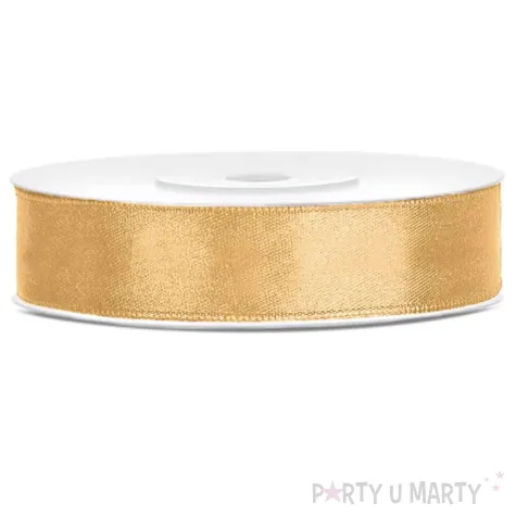xx tasiemka satynowa jasny miodowy 12mm 25m