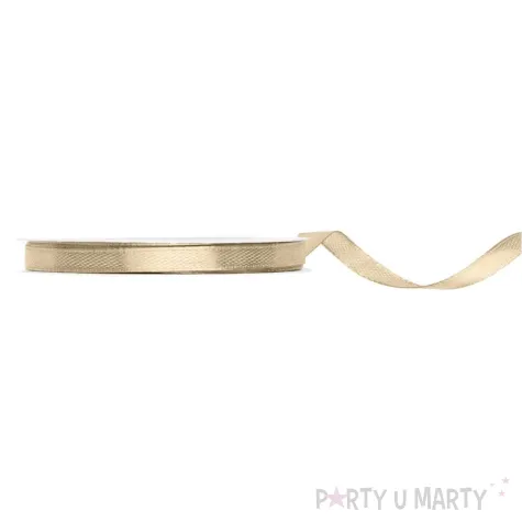 xx tasiemka satynowa zimny zloty 6mm 25m