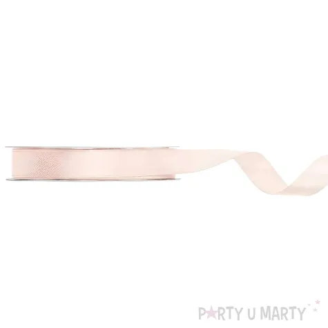 xx tasiemka satynowa zlamana biel 12mm 25m