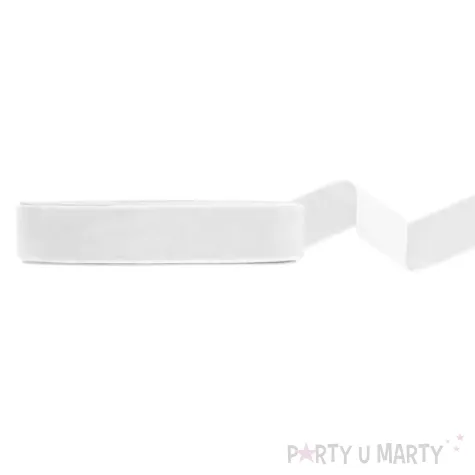 xx tasiemka welurowa biala 25mm 10m