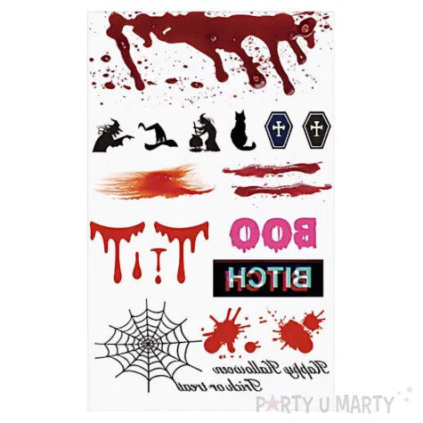 xx tatuaze halloween krew pajeczyna rany