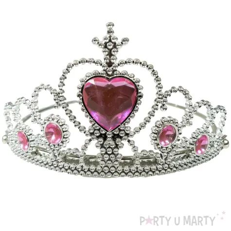 xx tiara z krysztalkami rozowa