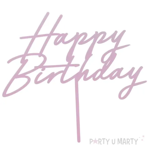 xx topper akrylowy na tort happy birthday fioletowy 16 5 cm