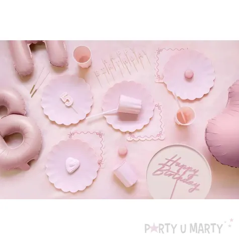 xx topper akrylowy na tort happy birthday jasny roz 16 5 cm