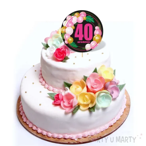 xx topper pap 40 urodziny roz baloniki