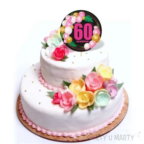 xx topper pap 60 urodziny roz baloniki