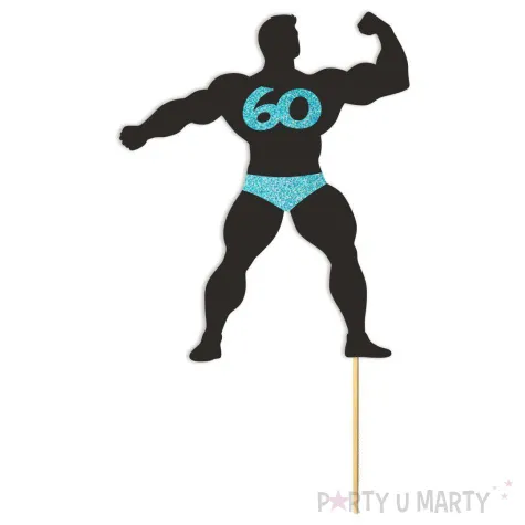 xx topper papierowy czarno niebieski kulturysta 60