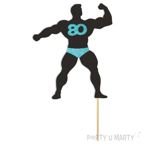 xx topper papierowy czarno niebieski kulturysta 80