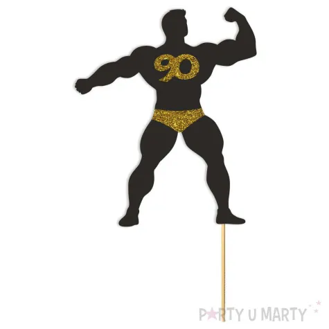 xx topper papierowy czarno zloty kulturysta 90