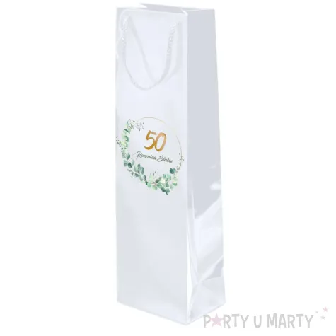 xx torebka biala 50 rocznica slubu wino