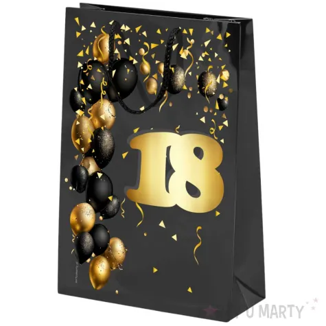 xx torebka czarna 18 urodziny czarno zloty duza
