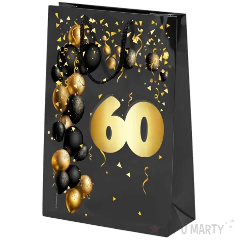xx torebka czarna 60 urodziny czarno zloty duza