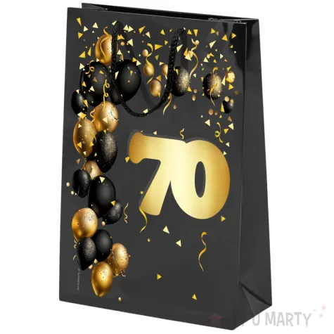 xx torebka czarna 70 urodziny czarno zloty duza