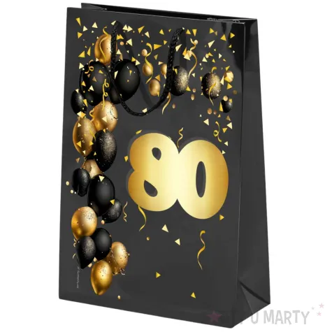 xx torebka czarna 80 urodziny czarno zloty duza