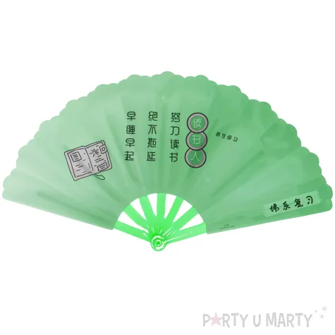 xx wachlarz mietowy zielony plastikowy