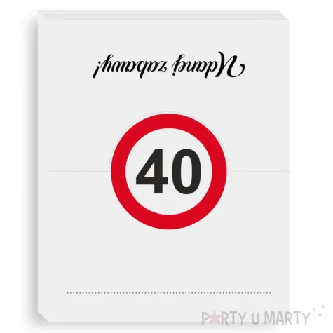 xx winietki 40 urodziny traffic birthday