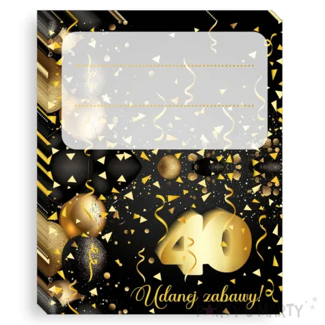 xx winietki 40 urodziny zloto czarne