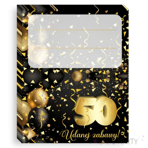 xx winietki 50 urodziny zloto czarne