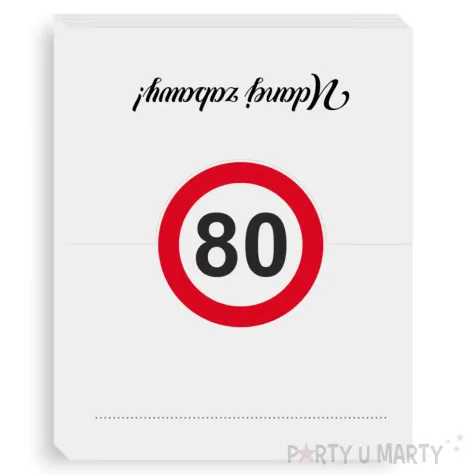 xx winietki 80 urodziny traffic birthday