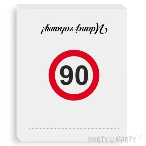 xx winietki 90 urodziny traffic birthday