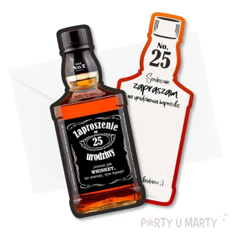 xx zaproszenia butelka whisky 25 urodziny