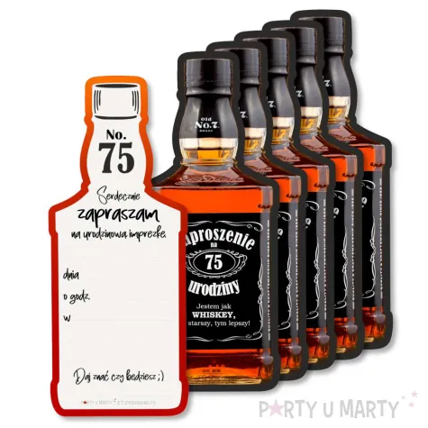 xx zaproszenia butelka whisky 75 urodziny