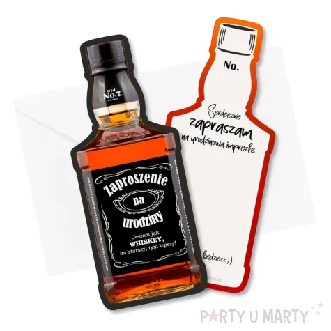 xx zaproszenia butelka whisky urodziny