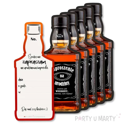 xx zaproszenia butelka whisky urodziny