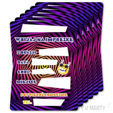 xx zaproszenia imprezkaaa 9x13 cm 6 szt