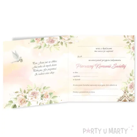xx zaproszenia na komunie dziewczynka
