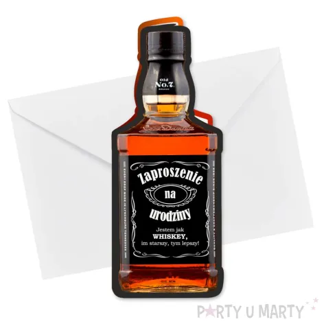 xx zaproszenie butelka whisky zamykana urodziny