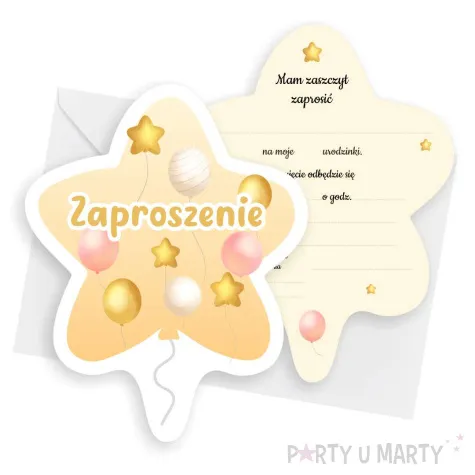 xx zaproszenie gwiazdeczka pink uni
