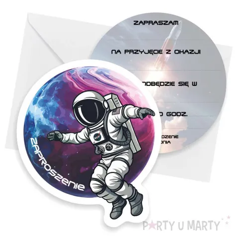 xx zaproszenie kosmos astronauta 10 5x12 8 cm 1 szt
