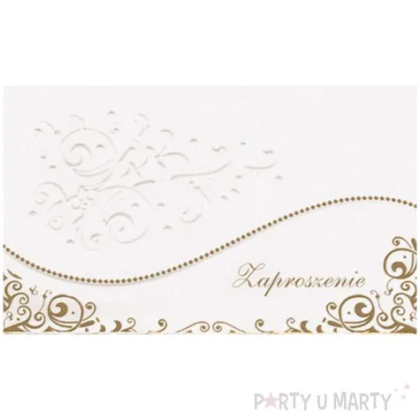 xx zaproszenie skladane zs 160x95 ogolne nr 12778 grafika biale tloczenie zlote 10 szt